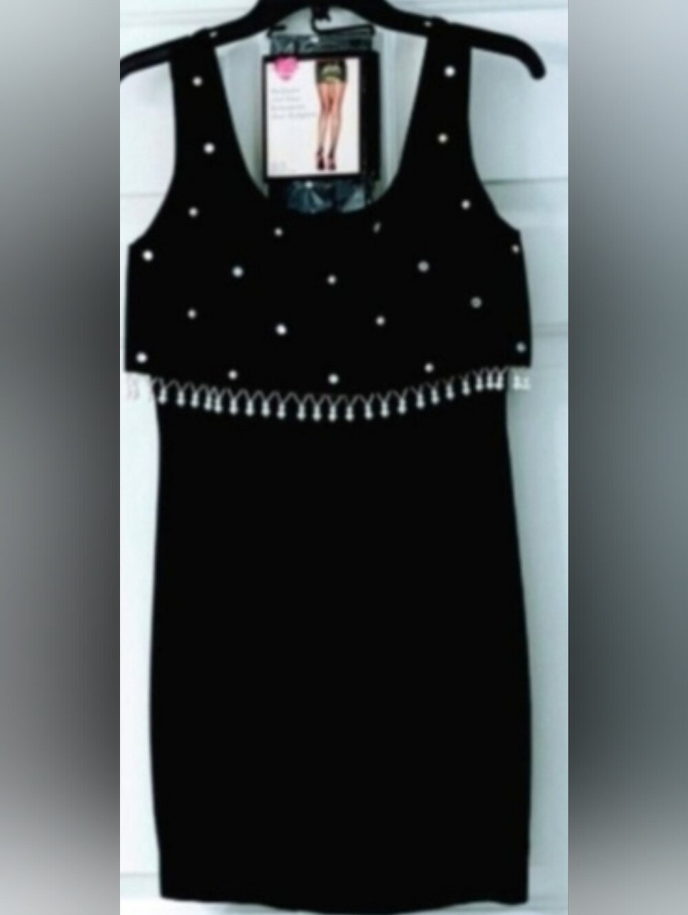 Black Sleeveless Cocktail Dress Bead Rhinestone Details Size 4  By Donna RICCO